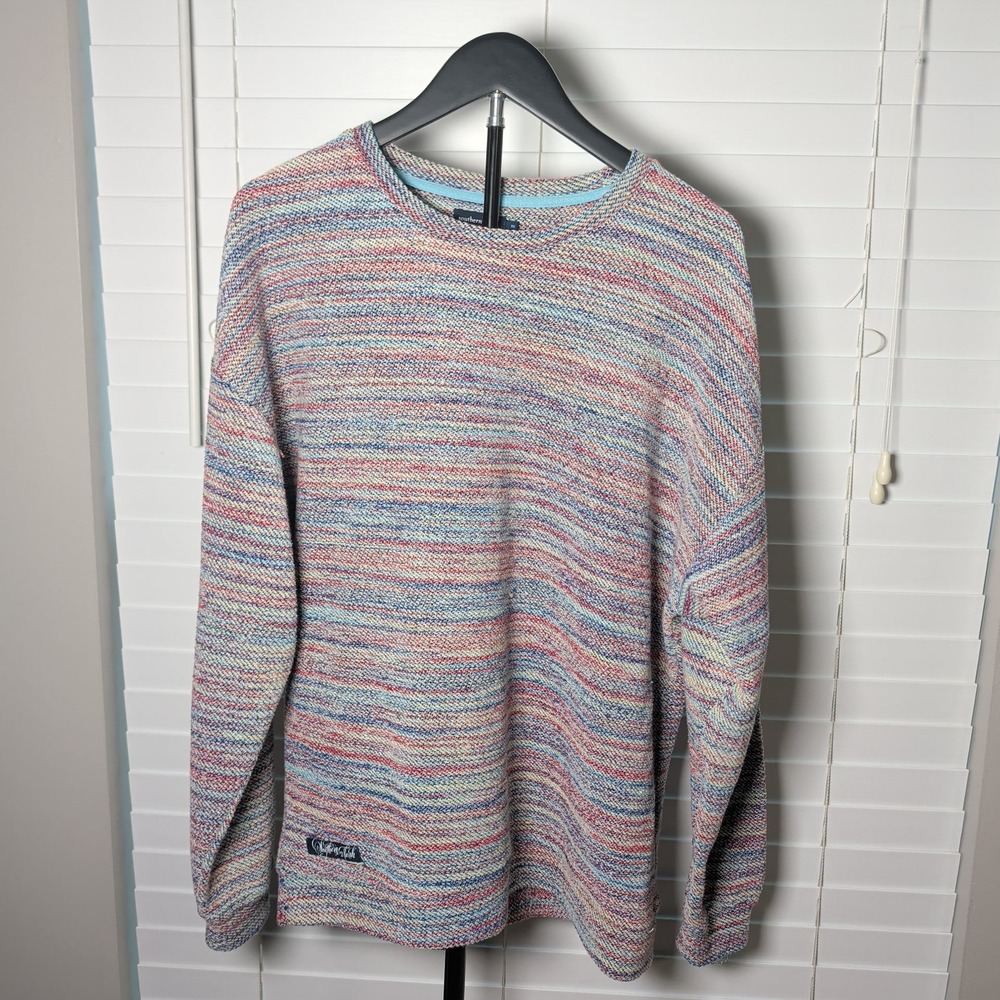 Southern Marsh Sweater Women Medium Multi Color Space Dye Crewneck Excellent